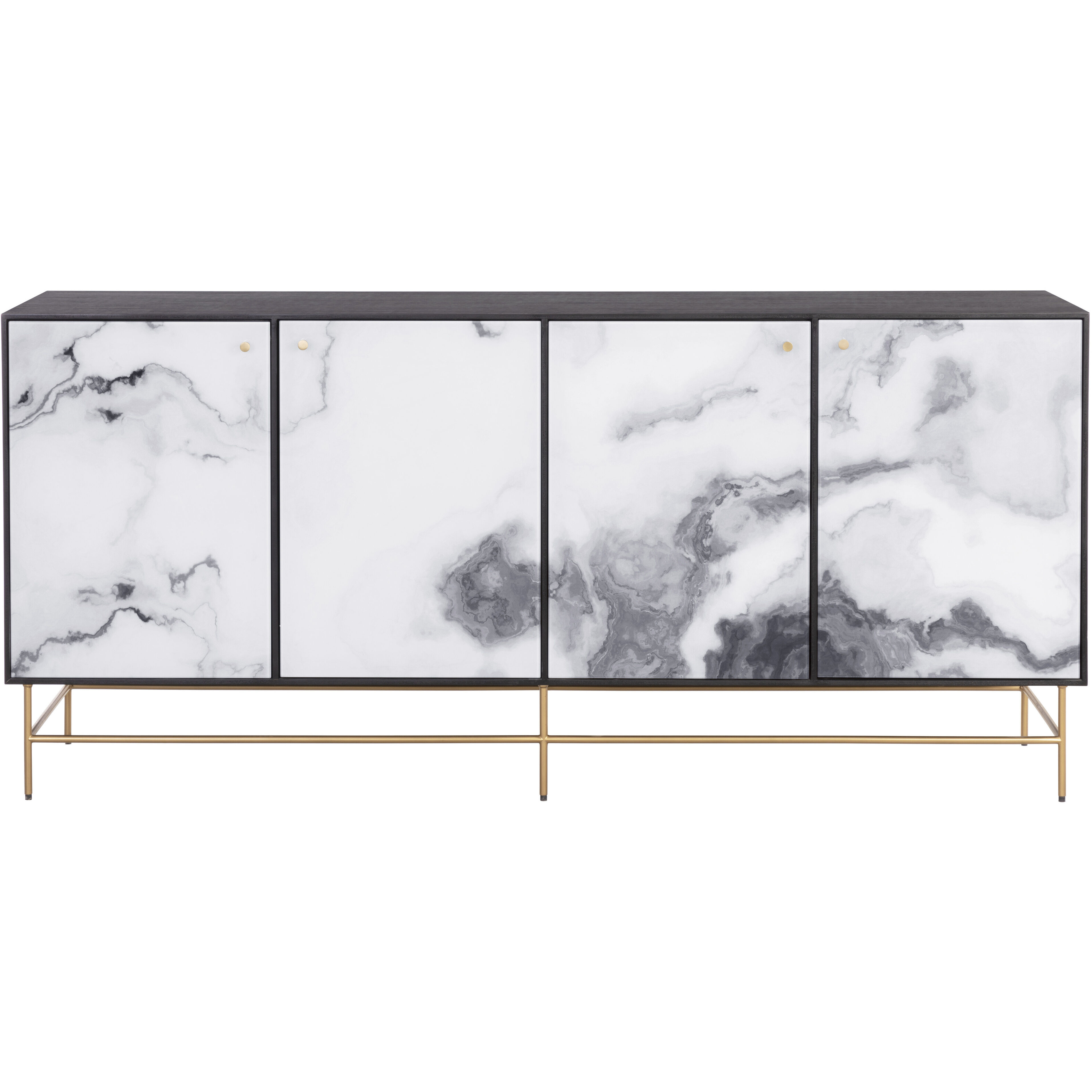 Cordero 68 X 17.75 inch Black / Antique Brass Sideboard